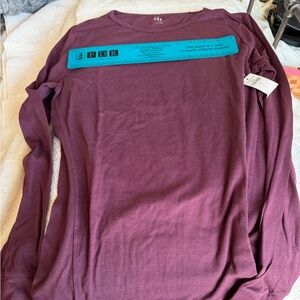 Gap Long Sleeve Crewneck Top in Plum